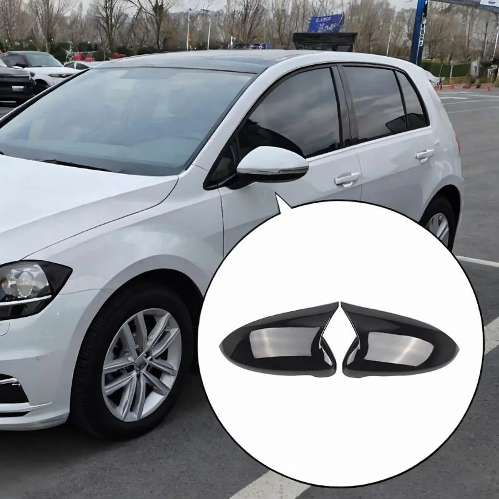 

2x Side Mirror Cover Caps 5G0857537 5G0857538 Repair Driver Passenger Side Car Exterior Accessories for Volkswagen Golf MK7