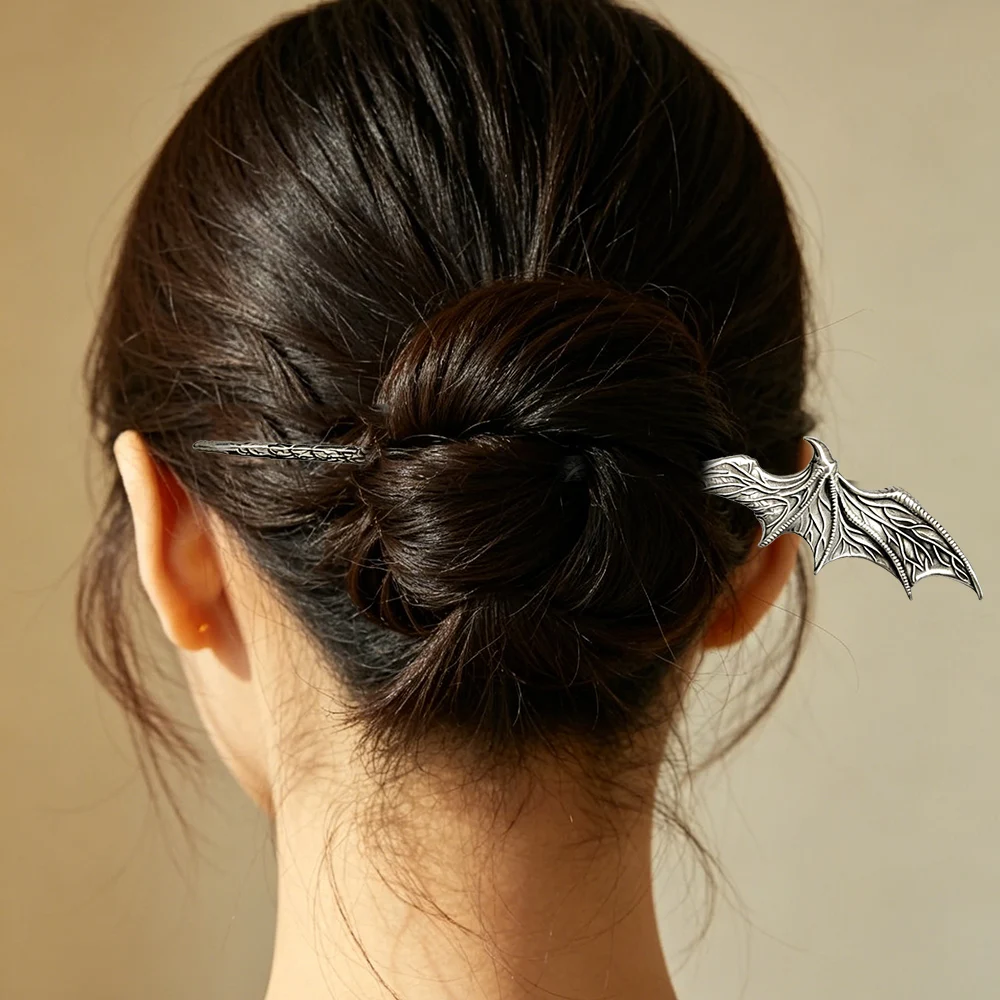 Vintage Dragon Wing Metal Hairpin Hair Stick Women's Creative Hairpin For Women Halloween Party Accessory Hairpin view 5