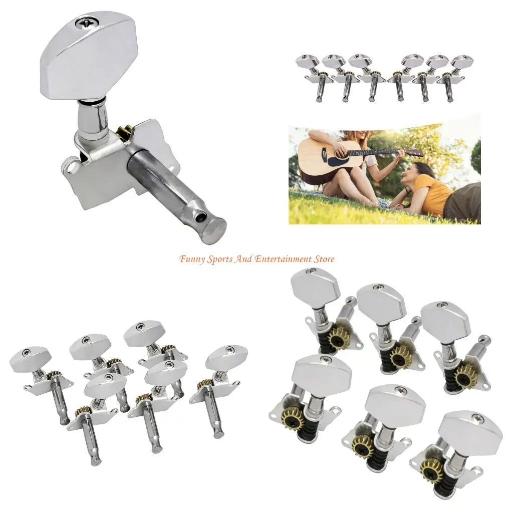 C4DE 6Pieces Multifunctional Guitar Tuning Keys with Corrosion Resistance Coating