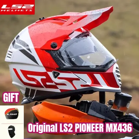 Hot LS2 PIONEER Casco da motocross Ls2 MX436 Caschi da moto Dual Road Cascos ADV Bike Casco Moto Mujer