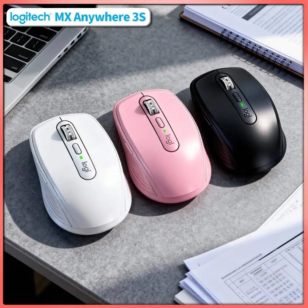 High-Performance MX Anywhere 3S - 8000 DPI Darkfield USB-C Quick Charge Hyper-Scroll Great for Multi-Device Watch Office Setup