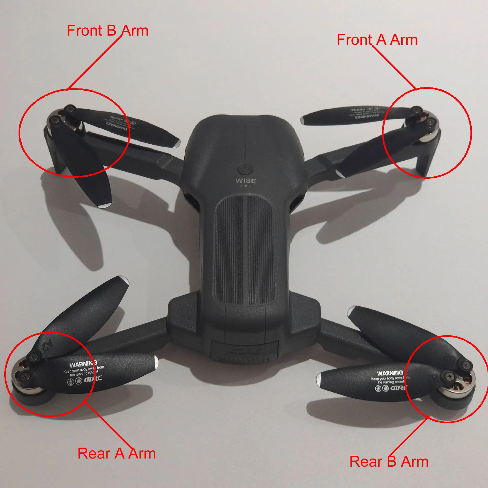 4DRC 4D-F9/ F9 Foldable Drone Mini RC Quadcopter Spare Parts Brushless Motor Arm Front/Rear Left/Right Motor Arm A/B Arm Parts