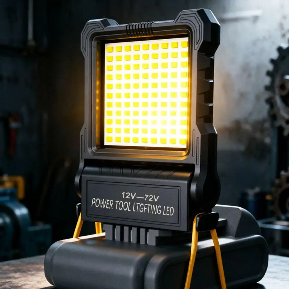 Superhelle LED-Arbeitsleuchte, tragbar, langlebig, starke Lichtquelle für Nachtarbeit, 72V Li-Ionen-Akku, Elektrowerkzeug – Detail 8