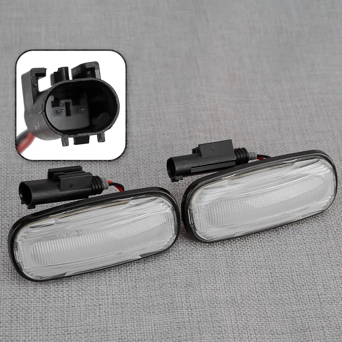 

1 Pair Clear Lens LED Side Marker Light Fender Turn Signal Lamp Fit for Land Rover Discovery 2 Defender 2002-2004 12V