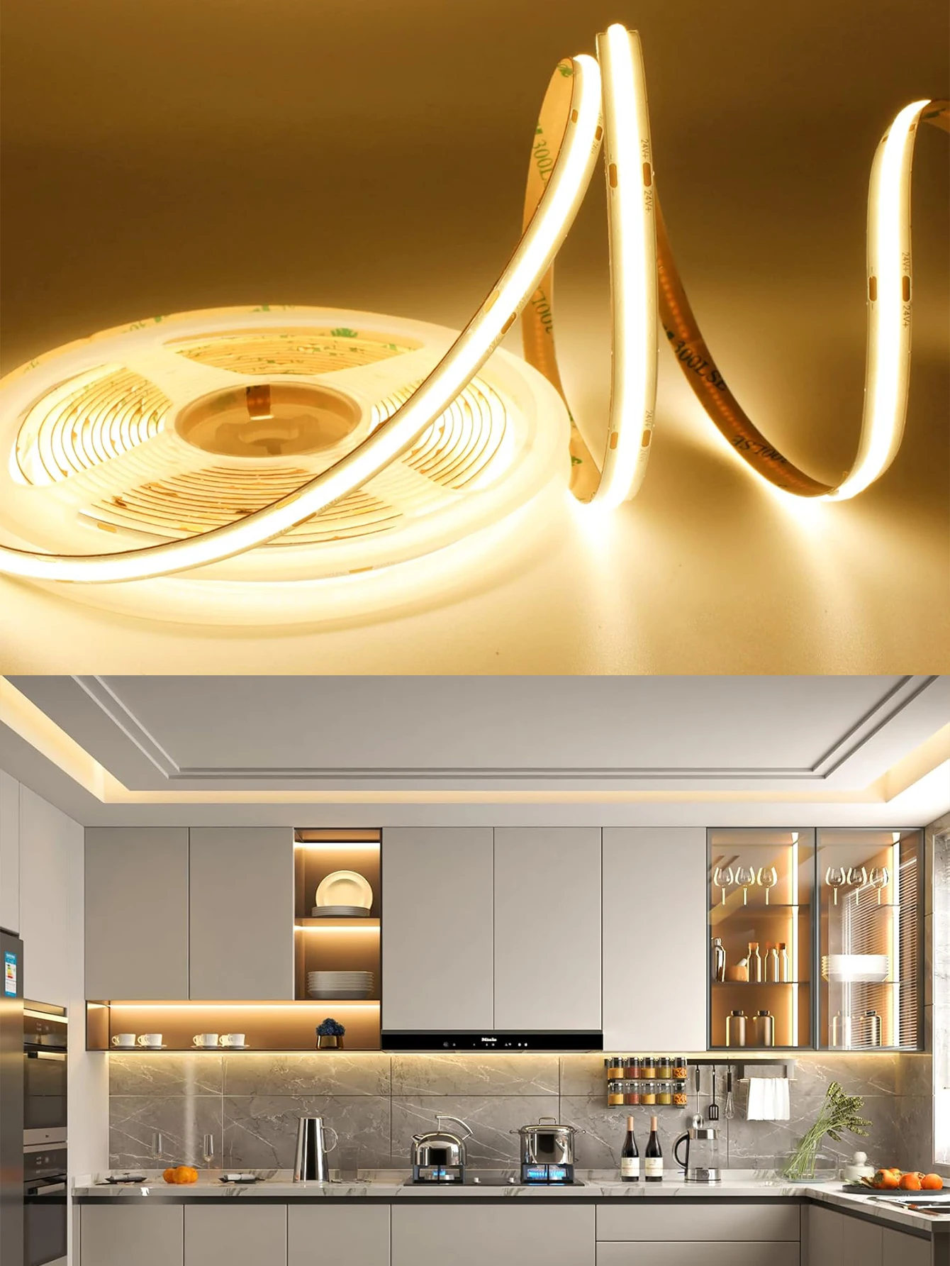 

USB LED strip COB LED light 320led 5V light strip high-density flexible strip, suitable for TV backlight, bedroom and kitchen de