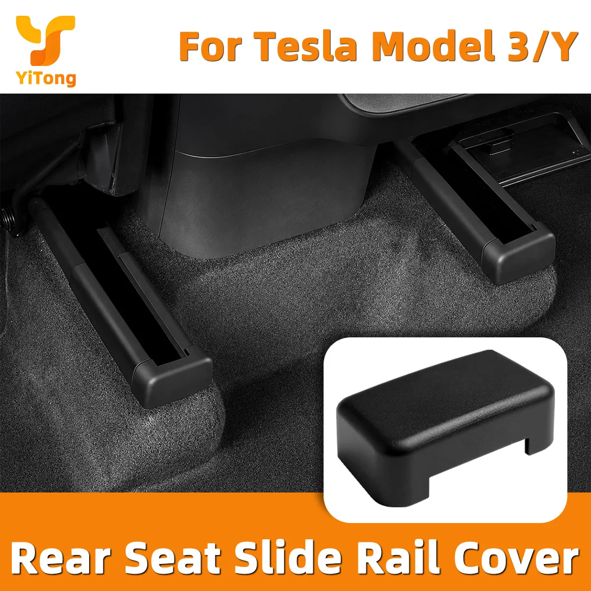 Yitong Anti-Bumping Rear Seat Rails Cover Fit For Tesla Model Y Model 3 Safety Children Kids Parts Trim Protect Accessories