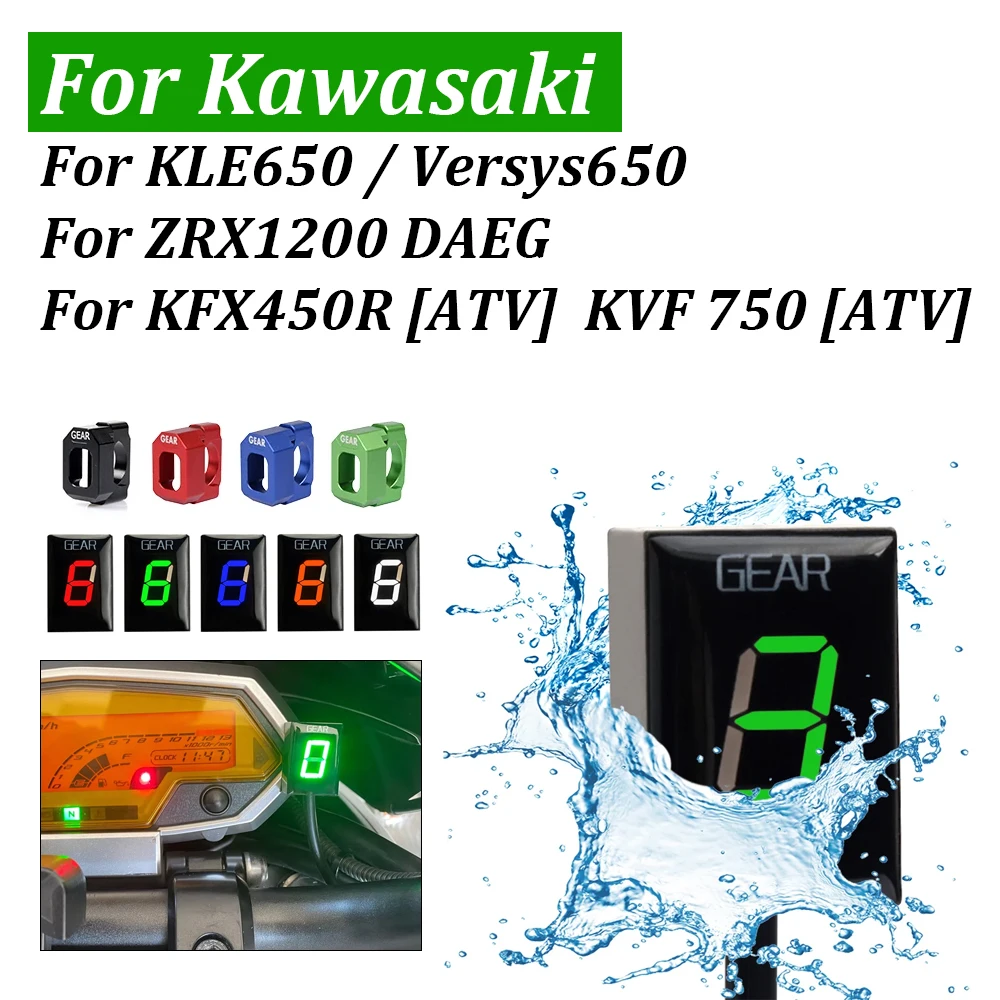 For KLE650 Versys650 ZRX1200 DAEG KFX450R ATV KVF 750 ATV Motorcycle Accessorie Gear Indicator Gear Counter Display Speed Report