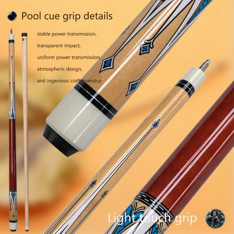 

High-Quality 1/2 Pool Cue - Premium Red Wood Billiard Stick, 13mm Tip, Durable and Stylish Billiard Cue