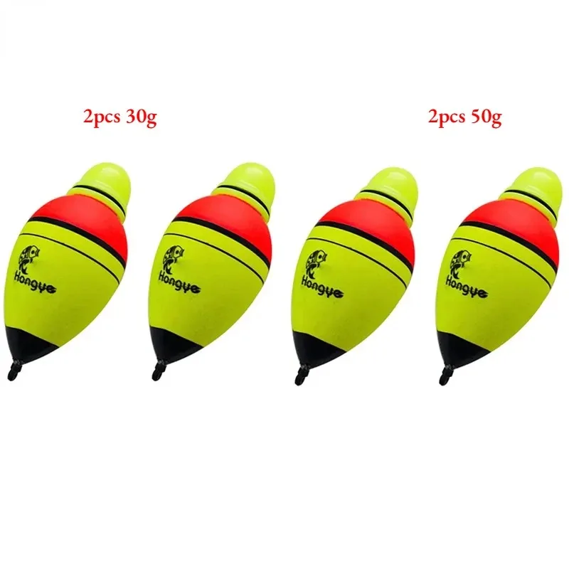 2/4 Stuks 30/40/50/60/70/80G/100G Eva Lichtgevende Vissen Nacht Float Licht Stok Schuim Plastic Bobber Zee Rots Vissen Opvallende Drijvers