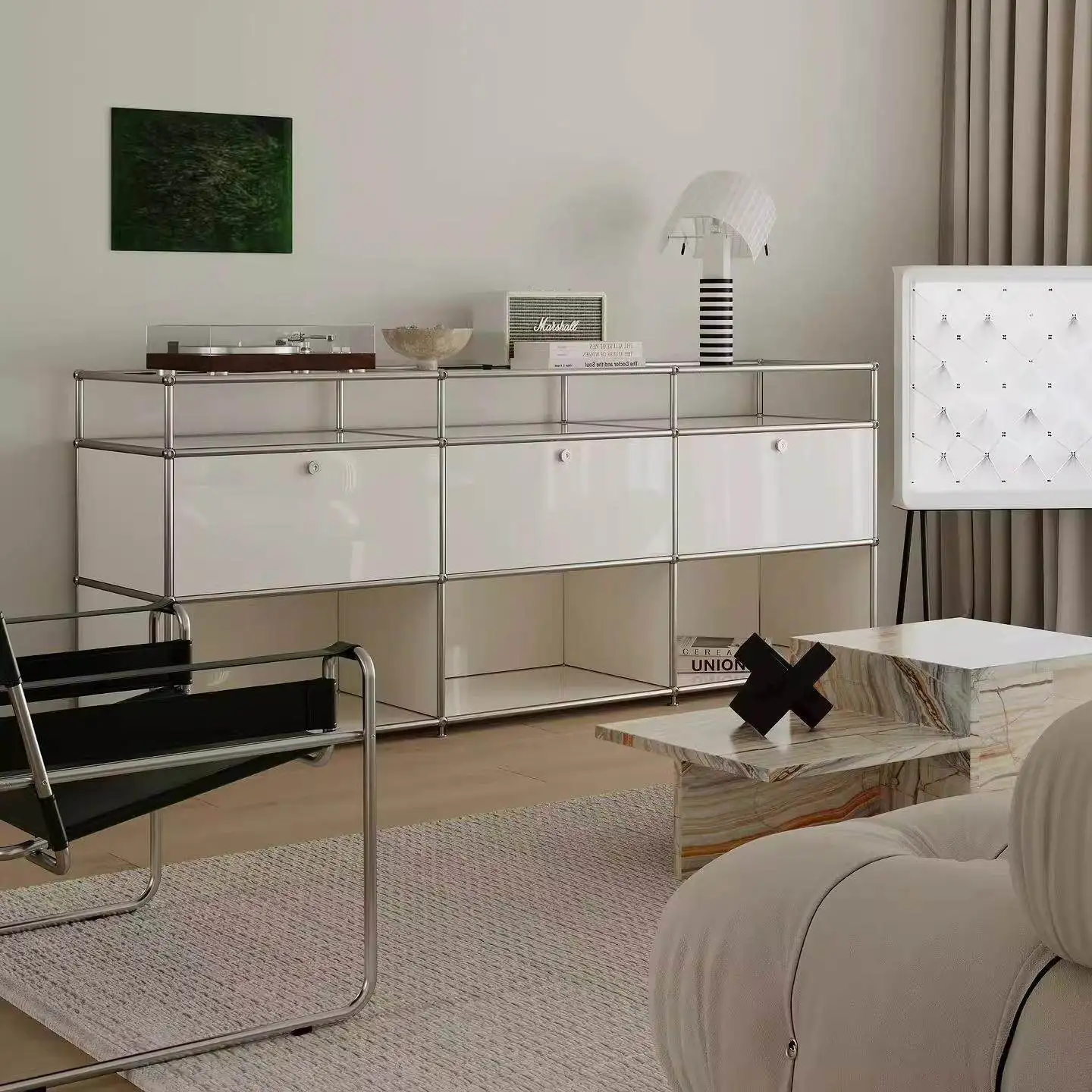

Living room dining side cabinet chest cabinet storage cabinet medieval bedroom bedside table stainless steel module