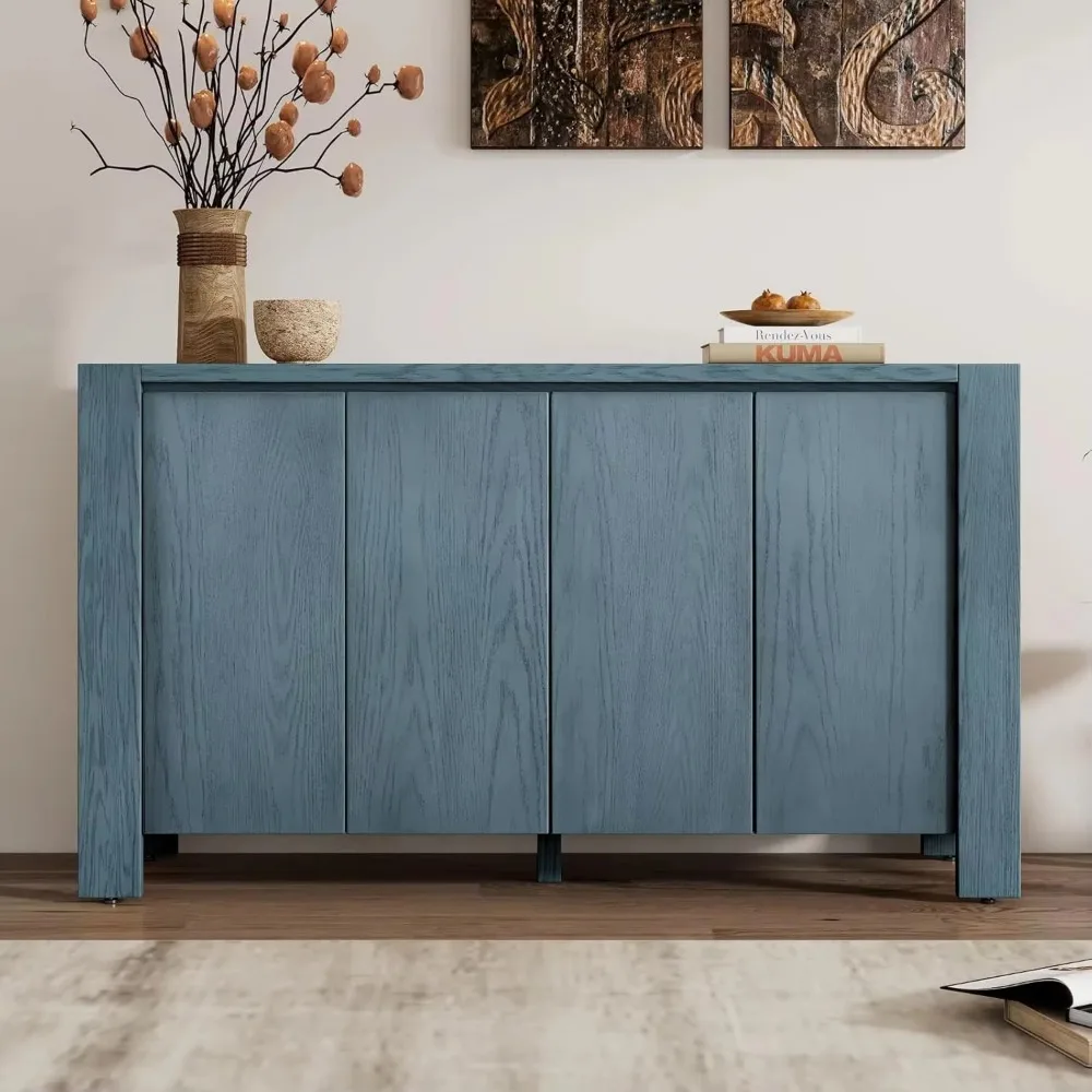 Dressoir Buffet Accentkast, 60-inch Credenzas-instaptafel, voor opslag in de woonkamer, thuiskeuken, verstelbare planken