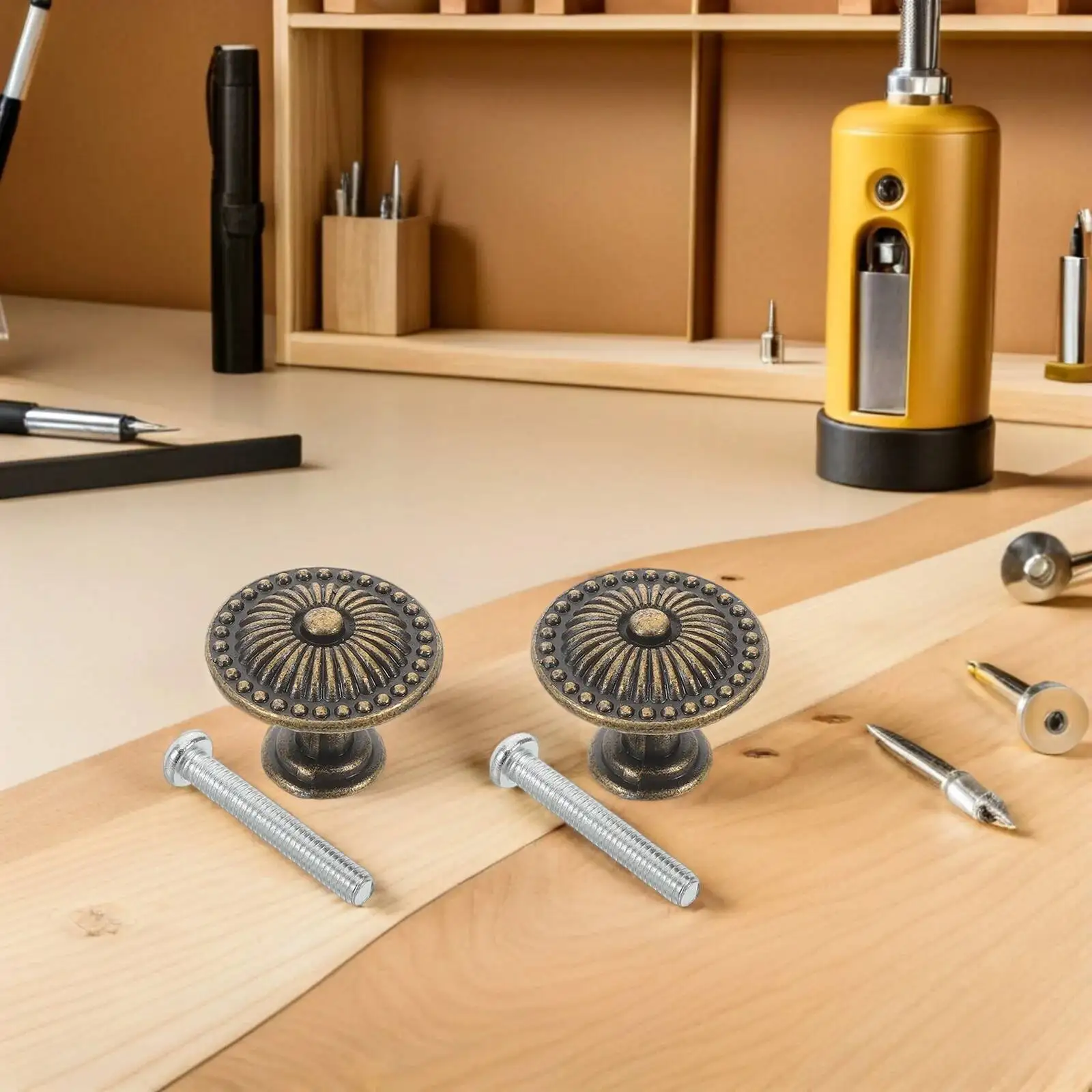 

8Pcs Vintage Bronze Alloy Round Cabinet Knobs Classic Style Drawer Pulls For Kitchen Wardrobe Cupboard Handles