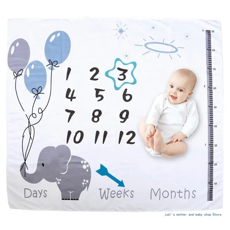 1 Set Baby Monthly Record Growth Milestone Blanket Newborn Photography Props