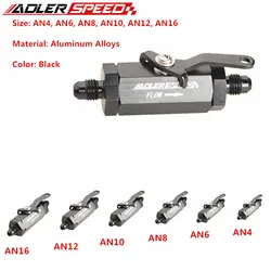 4AN 6AN 8AN 10AN 12AN 16AN Aluminum Inline Fuel Filter Shut Off Valve Cut Off Valve Fitting W/ Cable Lever Black/Blue