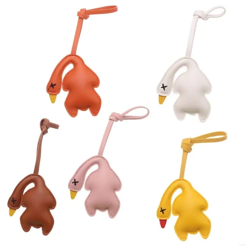 

Брелок для ключей с подвеской в ​​виде утки из шнура, украшение сумки из искусственной кожи, компактный дизайн для повседневного