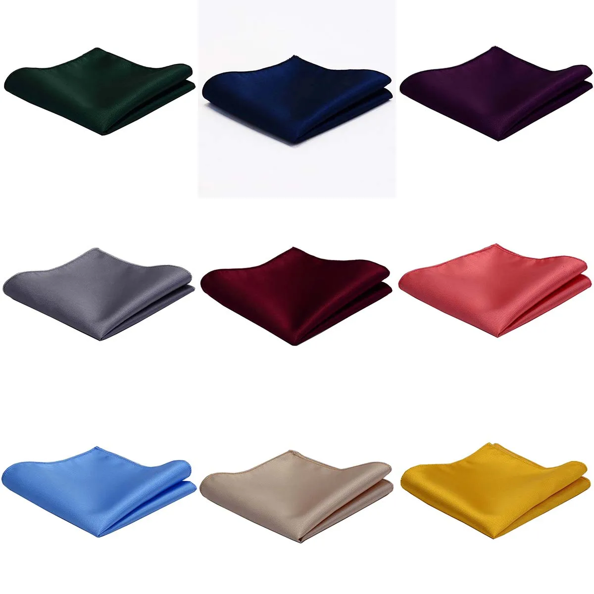 Classic 25*25CM Men's Plain Silk Handkerchief Solid Pocket Square Fashion Men Hanky For Wedding Party Chest Towel