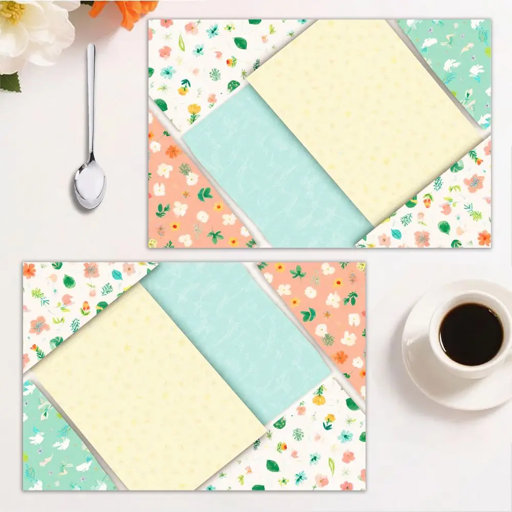 

4 шт. очаровательные салфетки с цветочным дизайном 12 × 18 дюймов, стильные коврики для стола, домашняя столовая, сезонные торжества, термостойкие, нескользящие