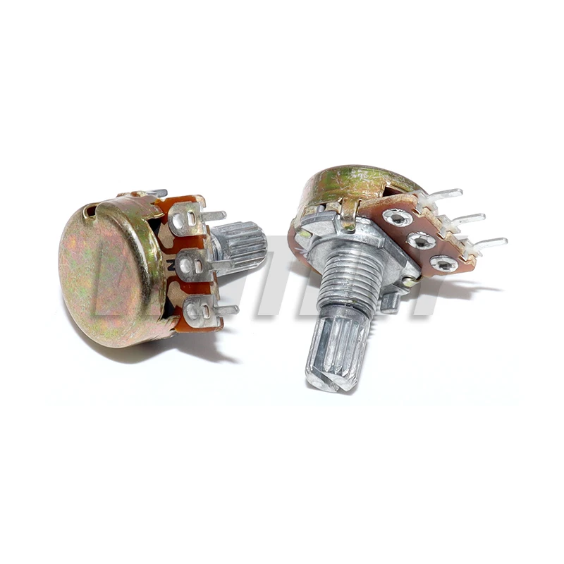 10 peças 15mm 3 pinos wh148 potenciômetro linear 1k 2k 5k 10k 20k 50k 100k 250k 1m kit de potenciômetros com porcas e arruelas