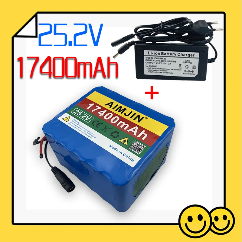 

6S5P 25.2V 17400mAh 18650 Lithium Batterie Pack Protection Rechargeable battery + Chargeur