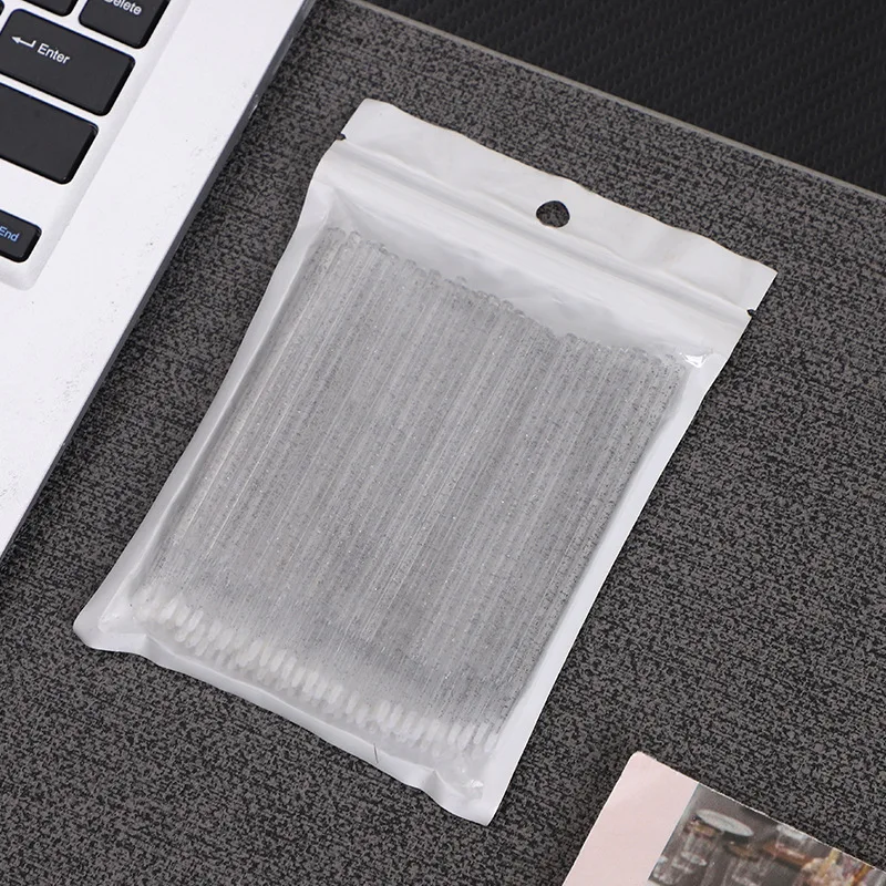 100 pièces coton-tige en bâton de cristal Standard, coton-tige pour l'élimination des faux cils, ombre à paupières, coton-tige de maquillage pour taches de rousseur