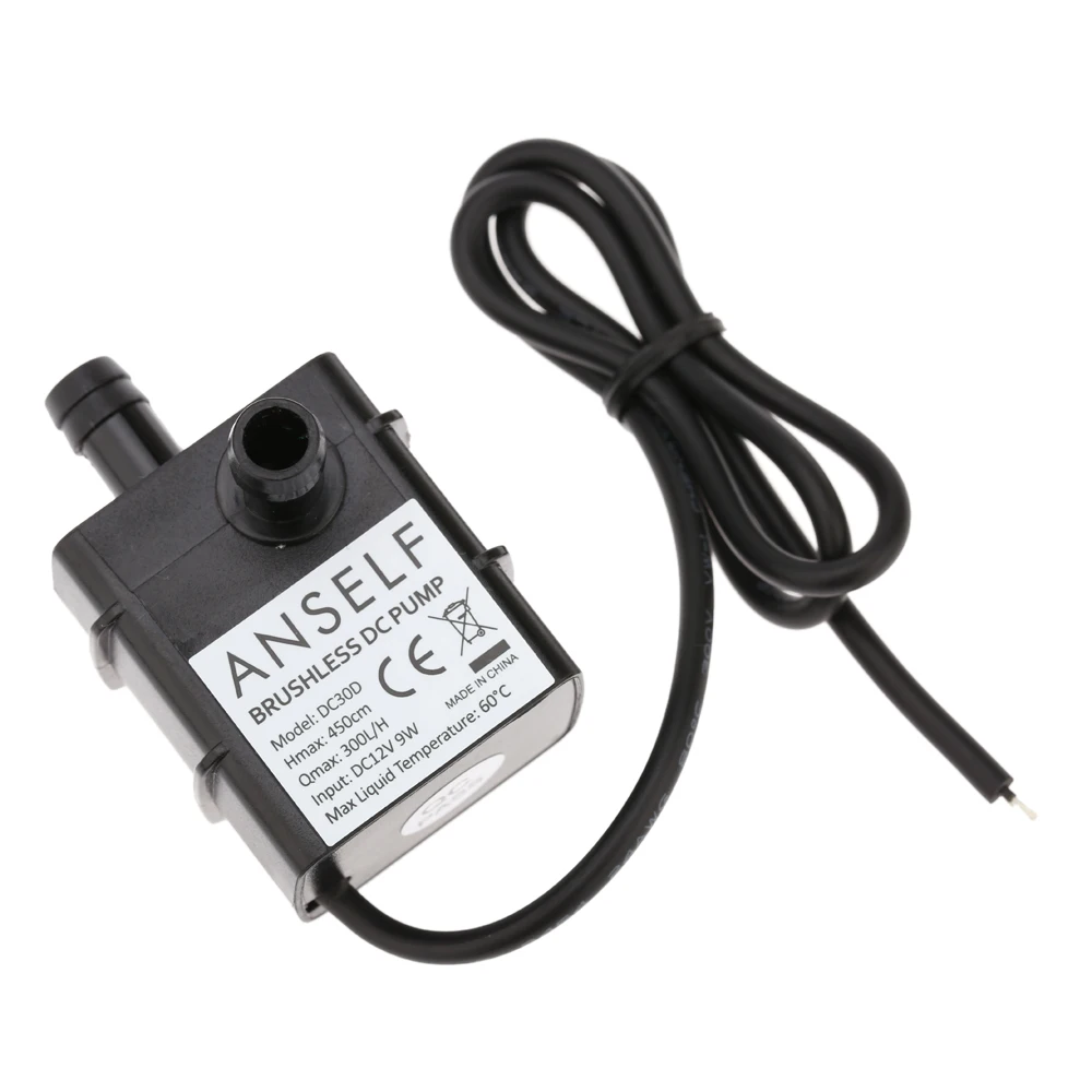 فائقة الهدوء صغيرة DC12V 9 واط مايكرو فرش مضخة زيت المياه نافورة غاطسة مقاوم للماء حوض السمك تعميم 300L/H رفع 450 سنتيمتر