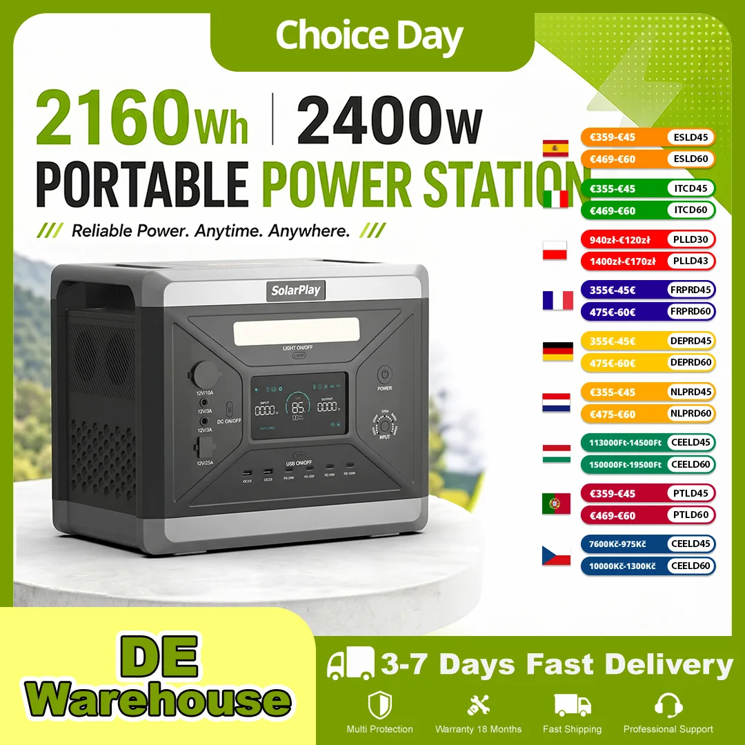 SOLARPLAY Tragbares Kraftwerk 2160Wh LiFePO4-Batterie …
