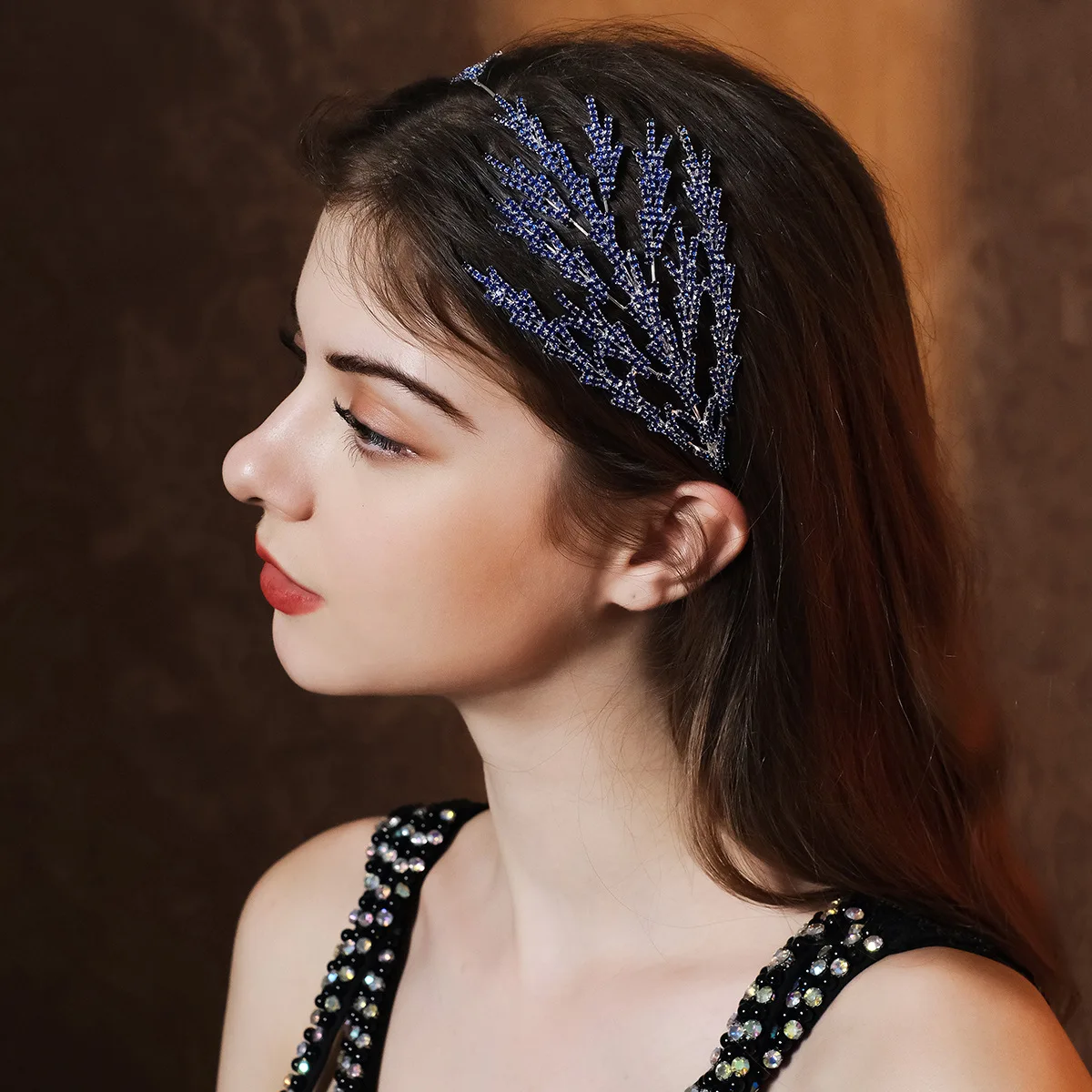 

Bridal hair accessories, hair cave, wedding party, hair pressure headband, wide edge versatile, luxurious rhinestone headband