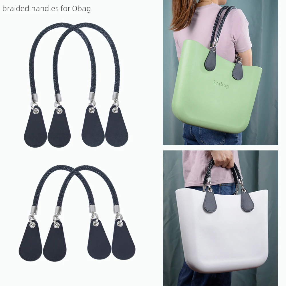 2024 Obag PU Woven braided leather Rope Handles strap belt for O Bag accessoires Tote Bag Women\'s Bag Accessories