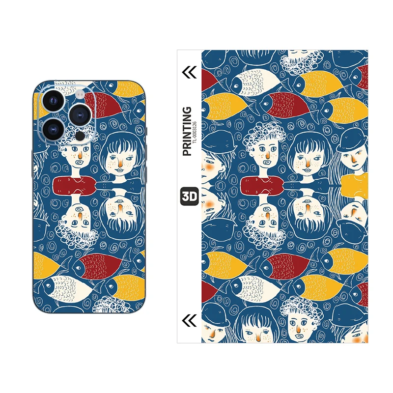 TUOLI Illustration Series Back Sticker Sheet Film 3D Relief Skin For Mobile Phones TL-168 TL-568 TL-518 Screen Cutting Machine