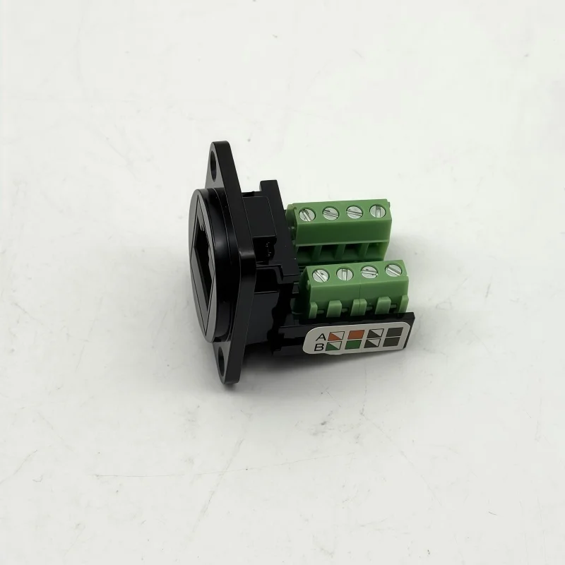 1PCS RJ45 D-type Computer Module CAT5E Network Cable Scoket RJ45 1U Cabinet Panel Shielded Solder-free Cat 5 86 Panel Connector