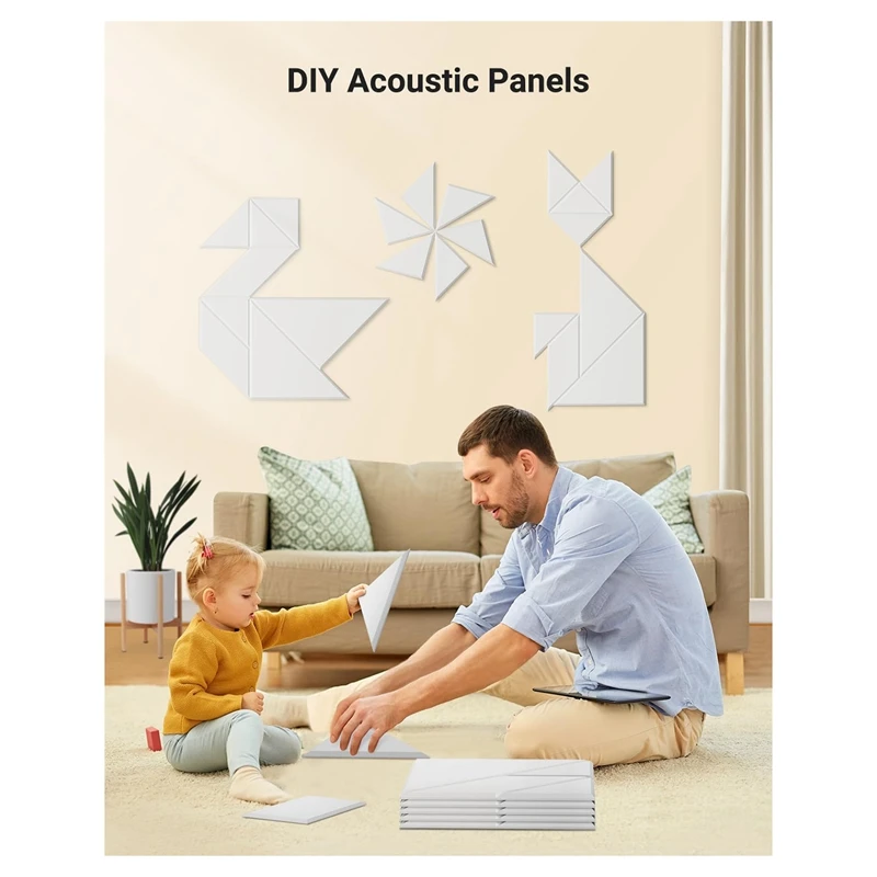 12 Pack Soundproof Wall Panels Acoustic Panel 12X12x0.4Inch Self-Adhesive Sound Proof Panels Acoustic Panels For Home, Office