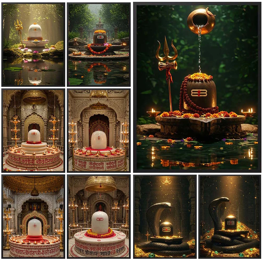 

Shiva's Cobra Hinduism Poster Religion Posters Wall Pictures For Church Room Decor Wall Art Canvas Painting Unframed
