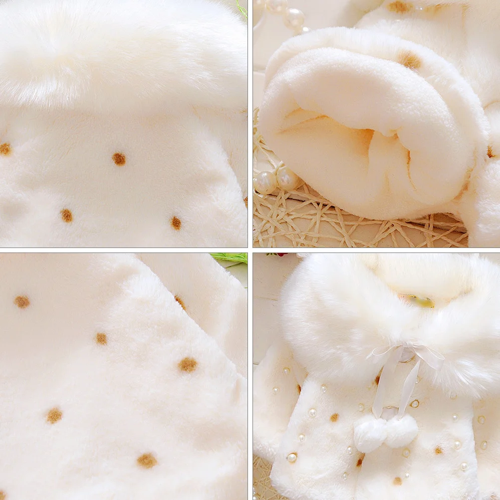 女の赤ちゃん暖かいコート冬アウター毛皮の襟愛らしいケープ厚い裏地幼児アウター冬コート厚いアウター