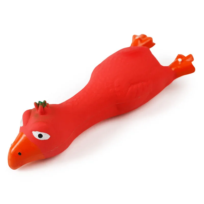 Cute Dog Sounding Toy Latex Chicken Shape Pet Squeak Toys Cat Puppy Chew Sound Toys Screaming Chicken Releasing Chicken