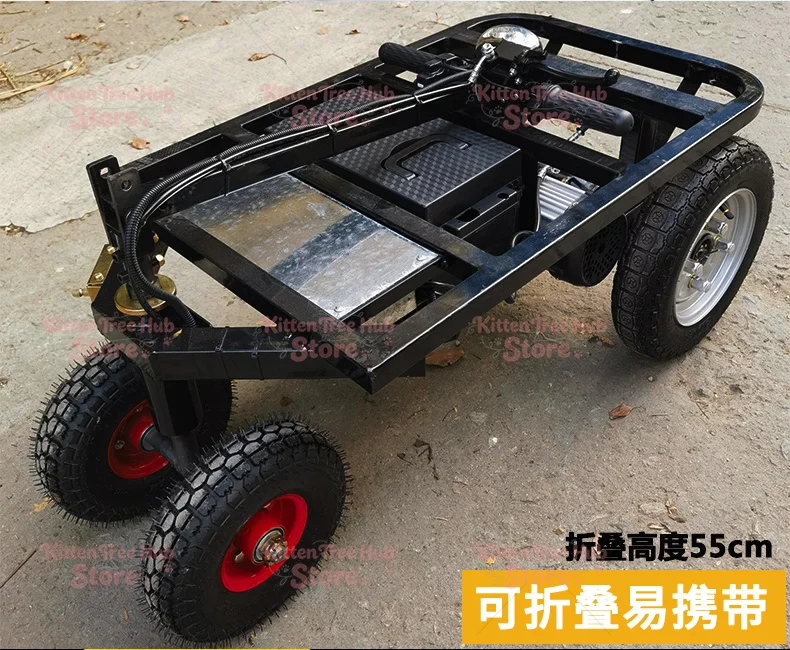 Folding upside down donkey electric flatbed truck, moving truck, warehouse pulling goods turnover truck, construction site
