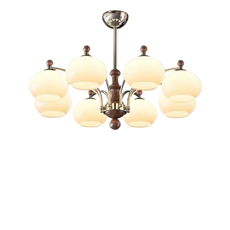 

2025 new living room French medieval restaurant chandelier, creative American solid wood lamps