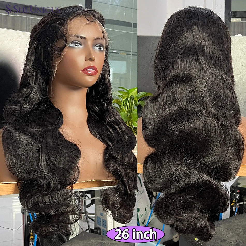 Парик из натуральных волос Body Wave 13x4 HD Lace Frontal, 200% плотность, натуральный цвет, предварительно снятые пряди, отбеленные узлы, вьетнамские необработанные девственные волосы