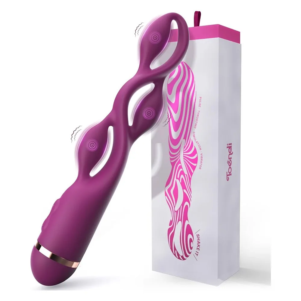 Pea Pod Pulsation Vibrator for Women, 3-Point Stimulation Retractable Massager, Multiple Vibration Modes Adult Intimate Sex Toy