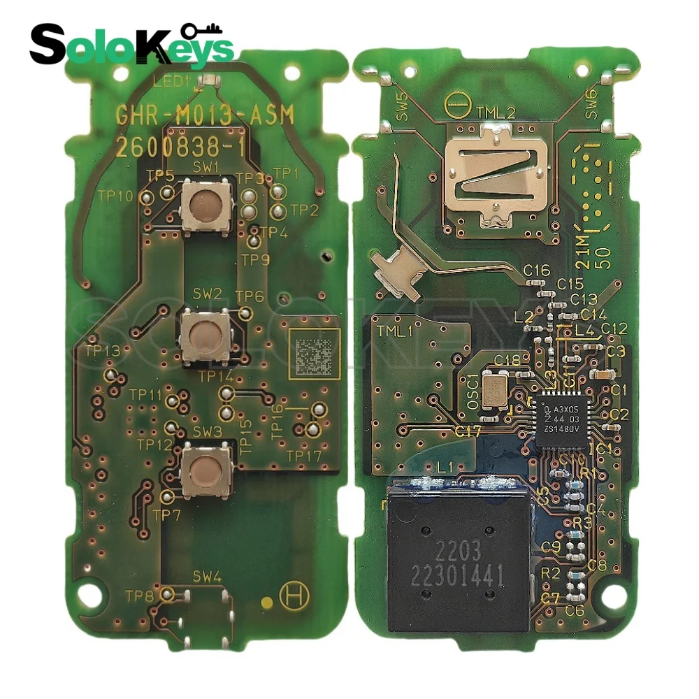 SOLOKEYS Original GHR-M014 For Dodge Attitude 2015-2019 Smart Remote Key Fob 434Mhz FSK 47 HITAG3 Chip Proximity GHR-M013-ASM