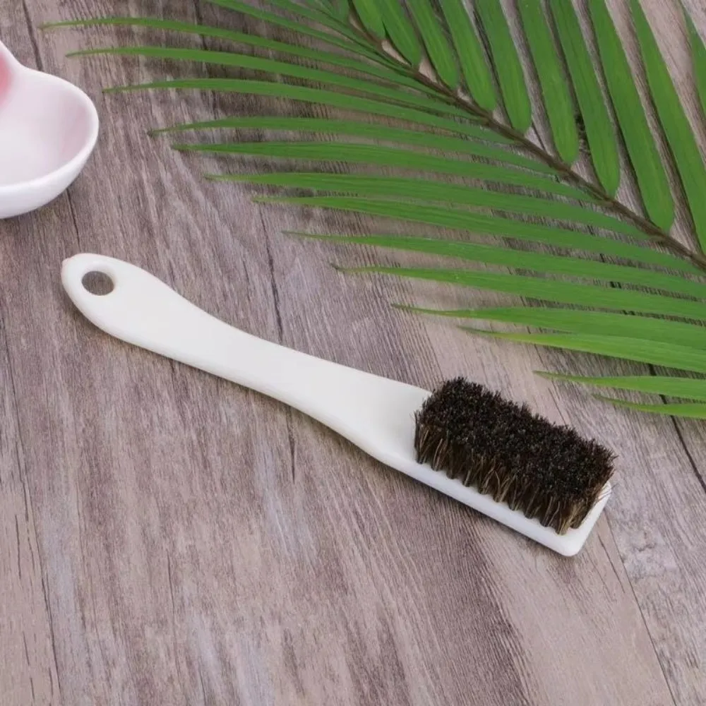 Natural Boar Hair Shoe Brush Interior Cleaning Long Handle Car Cleaning Brush Soft Bristle Automotive Detailing Brush