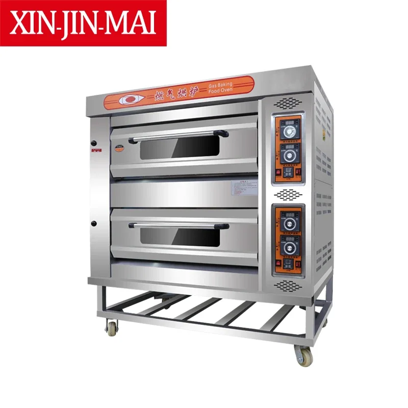 Heat Sale Factory Price Bread Oven with Wheels and Under Ranger 2 Decks 4 Trays Portable Gas Oven 220V 200W Oven