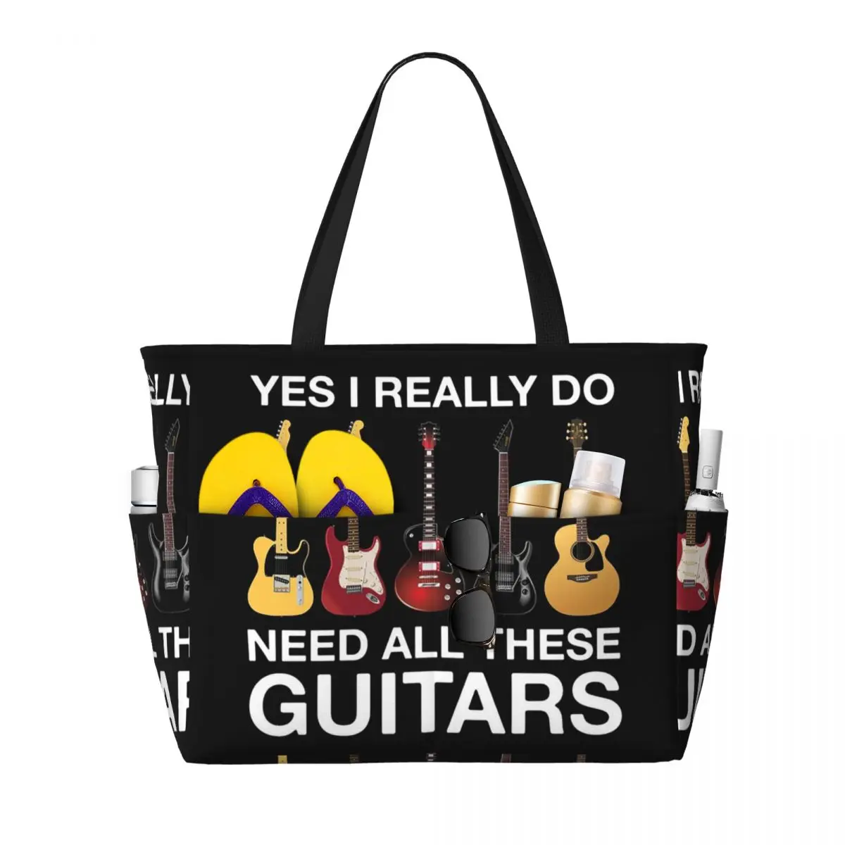 Yes I Really Do Need All These Guitars Beach Tote Bag Sport Gym Yoga Duffle Large Tote Bag Women Travel Bag Fitness bag