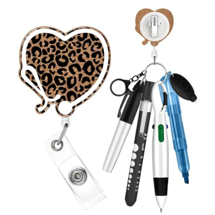 Nurse Pen Set Badge Reel Holder Accessories Clip - Retractable Mini Nursing Ball Pen Permanent Marker Highlighter Light Penligh