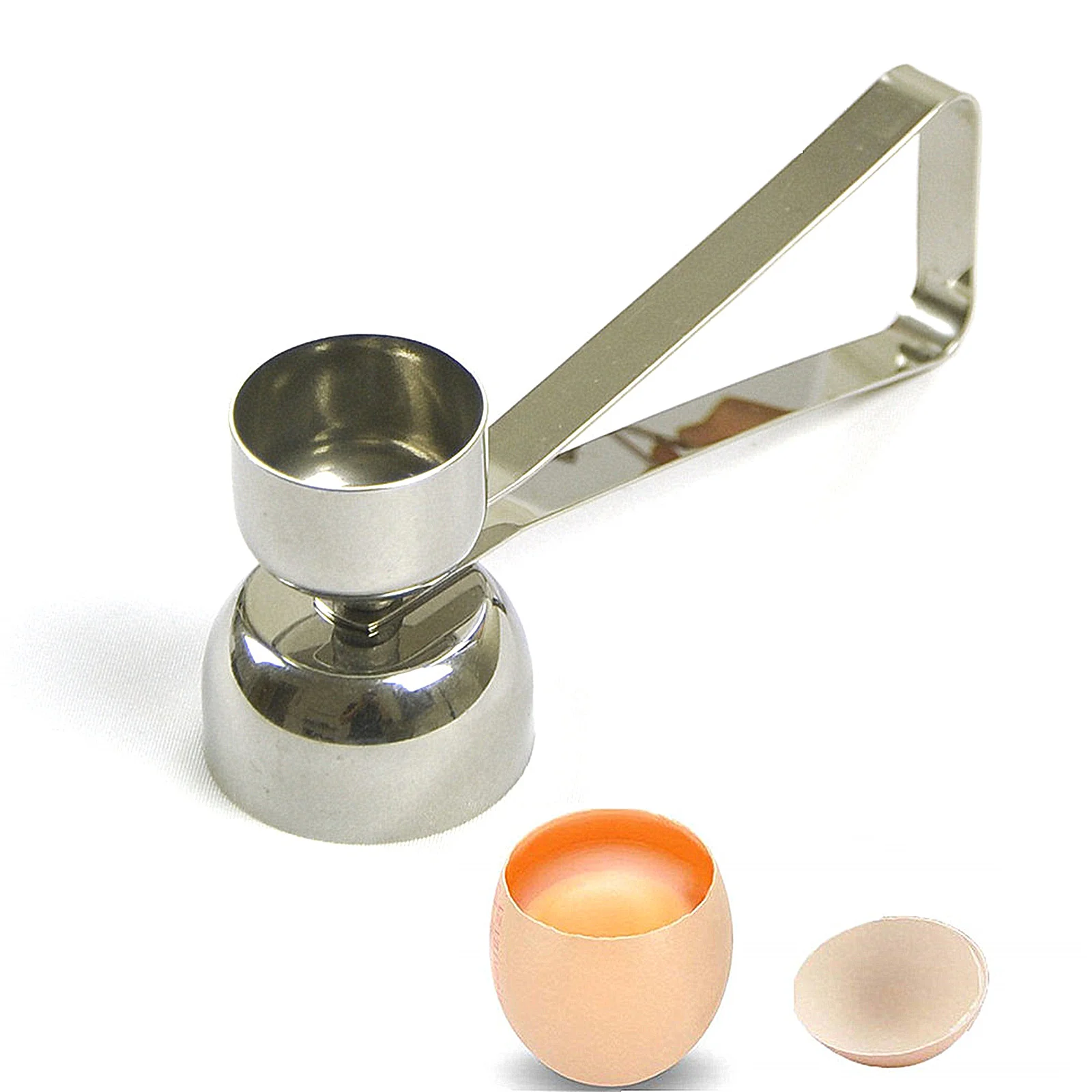 

Stainless Steel Double Cutters Egg Cracker Topper Egg Topper Cutter Shell Remover Egg Separator for Raw/Soft/Hard Boiled Egg