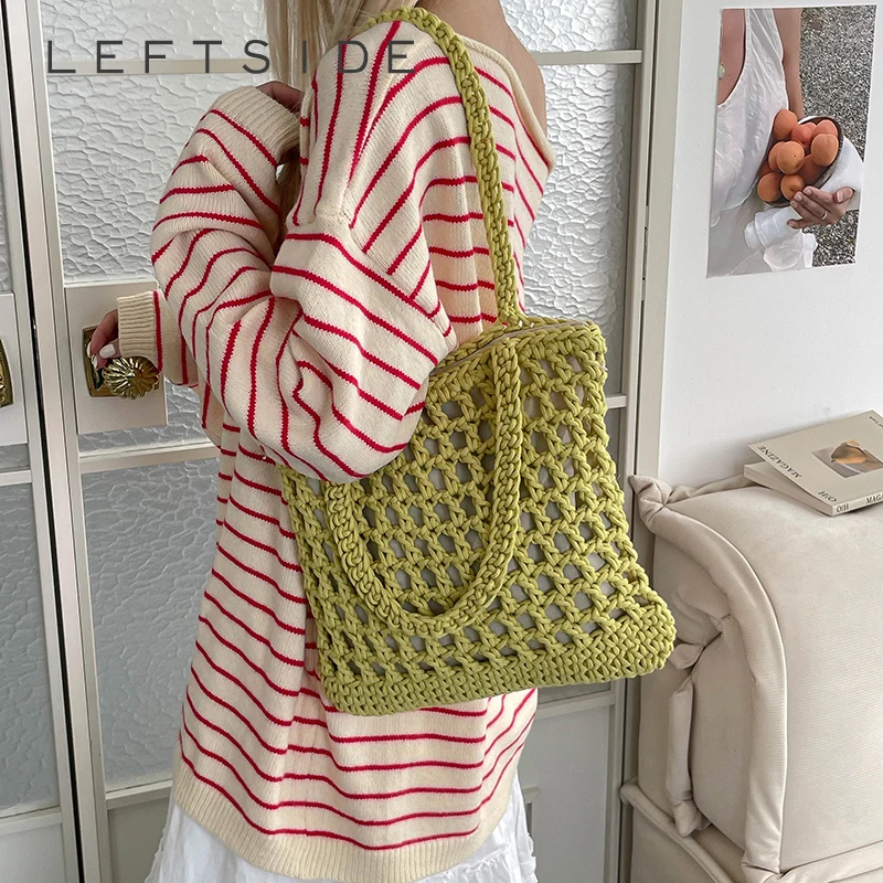 

Женская вязаная крючком ажурная сумка-тоут для отпуска, повседневная, эстетичная, пляжная, для шопинга, простая сумка-клатч, новинка лета 2026