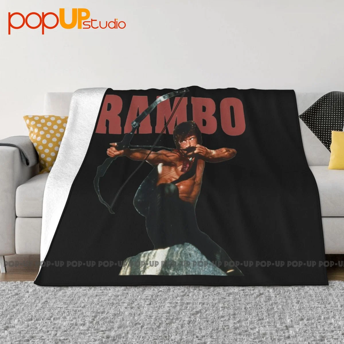 Rambo First Blood John Shooting Bow & Arrow Blanket Sheet Dust Cover Sofa Dedicated