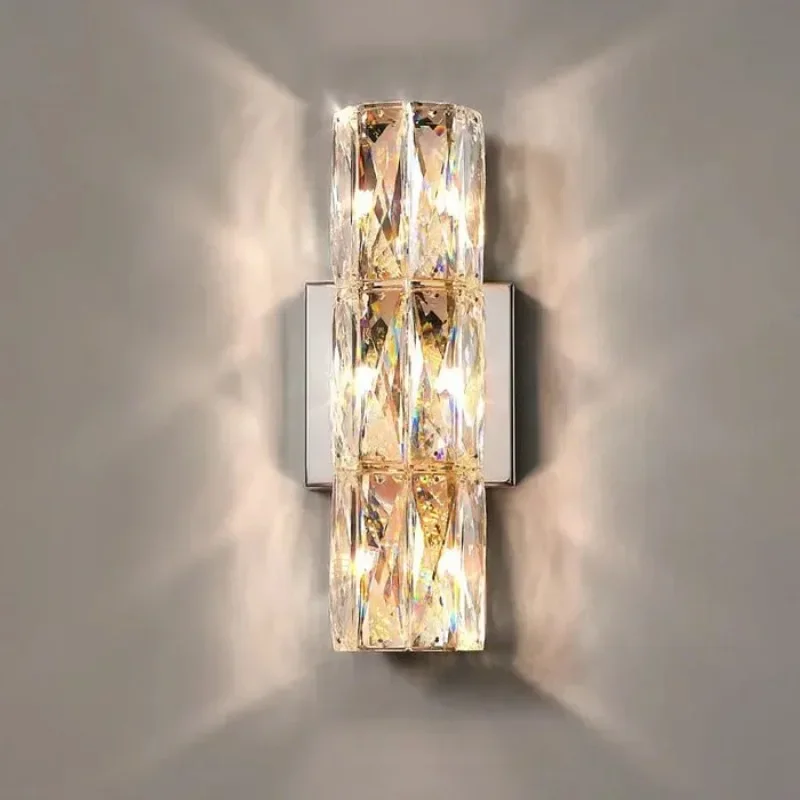 

SANDYHA LED Wall Light Modern Crystal Long Strip Background Light Ideal for Bedroom Living Room and Corridor Home Decoration