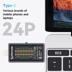 Tail Insertion Tester MECHANIC T-824 Without Demoulding High Precision Digital Display Current Power Check Type-C Lightning