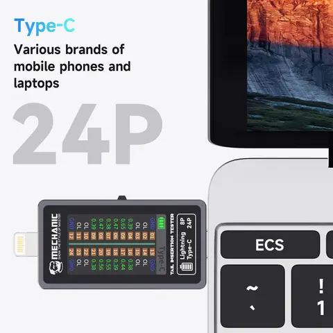 Testeur d'insertion de queue mécanique T-824 sans démoulage, affichage numérique de haute précision, contrôle de puissance actuelle, foudre de Type C