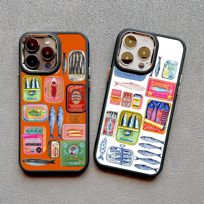 

Silicone Phone Case For iPhone 14 13 12 11 Pro Max 16 15 Pro Max Plus XR XS X 7 8 SE2 Fish Funny Sardines Shockproof Back Covers